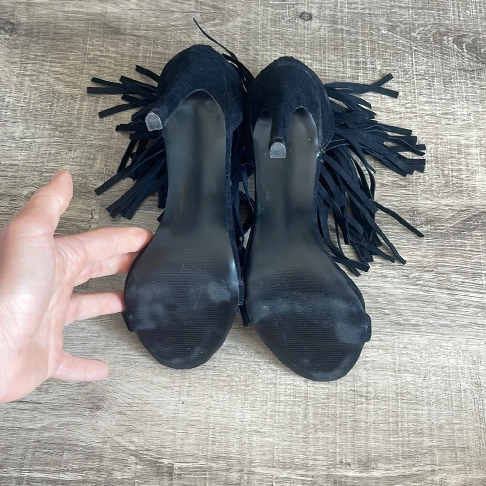 Steve Madden Staarz suede fringe strap heels - Picture 4 of 7